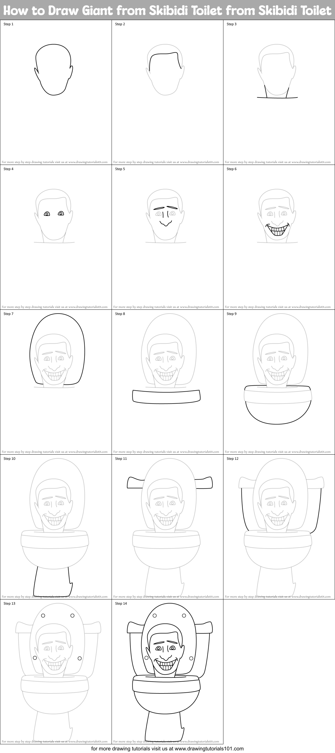 How to Draw Giant from Skibidi Toilet from Skibidi Toilet Printable Step by Step