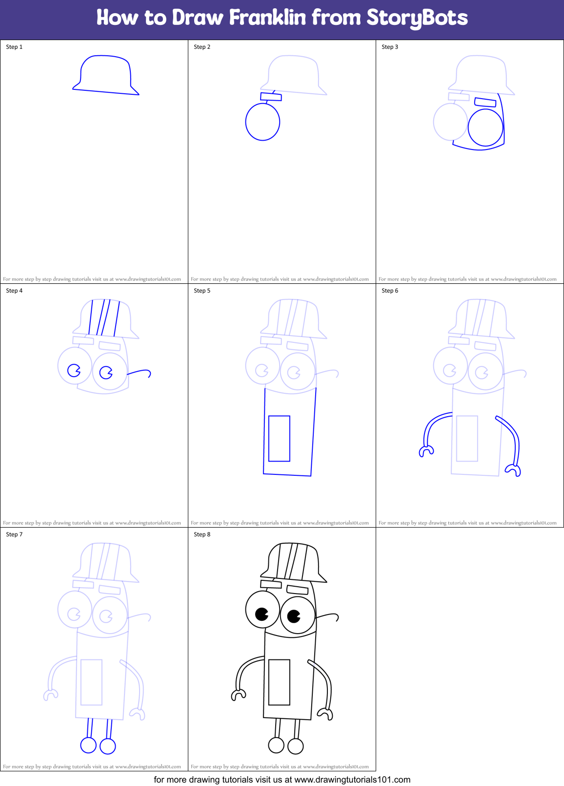 How to Draw Franklin from StoryBots Printable Step by Step